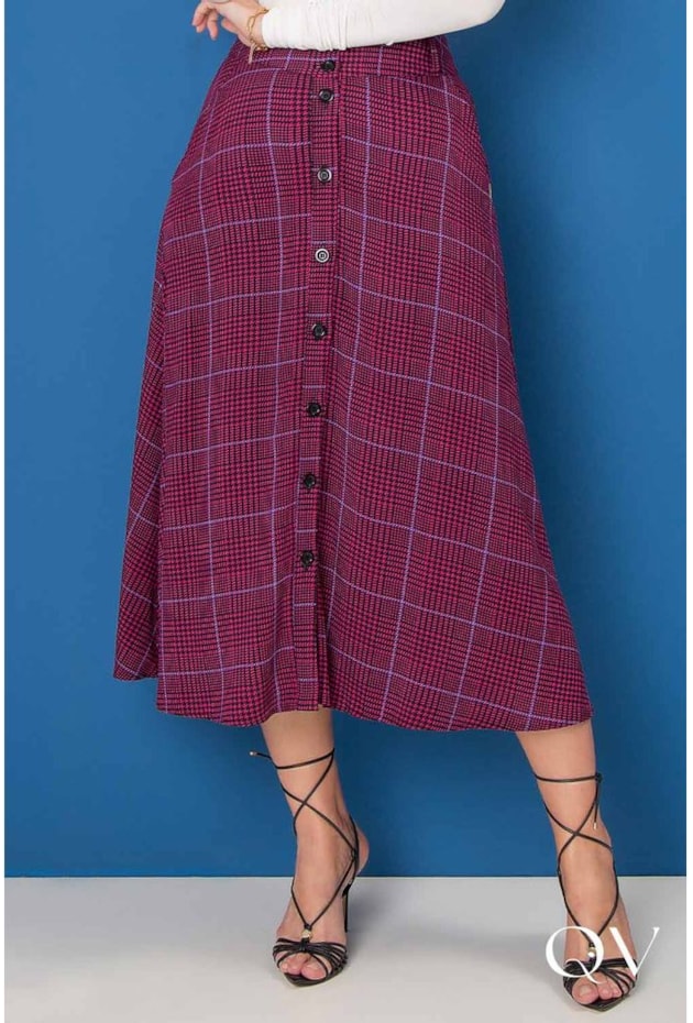 SAIA MAXI MIDI EVASÊ PIED POULE XADREZ PINK - PURO SHARMY SAIA MAXI MIDI EVASÊ PIED POULE XADREZ PINK - PURO SHARMY