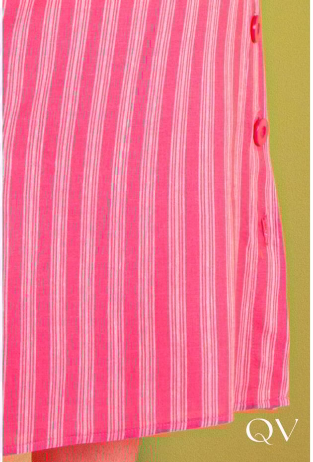 SAIA MAXI MIDI LINHO LISTRADA PINK - PURO SHARMY SAIA MAXI MIDI LINHO LISTRADA PINK - PURO SHARMY