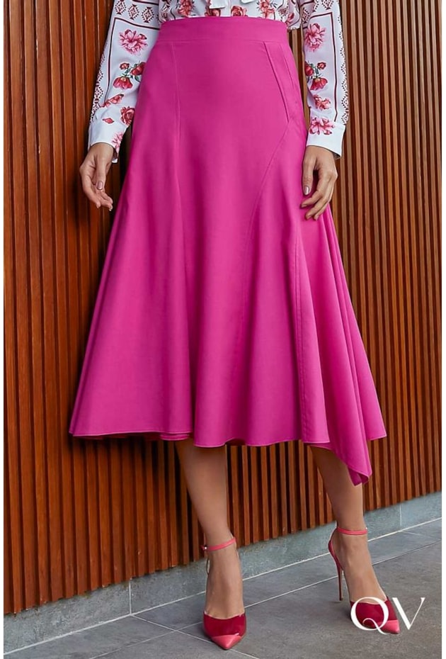SAIA MAXI MIDI LINHO PINK - JANY PIM SAIA MAXI MIDI LINHO PINK - JANY PIM