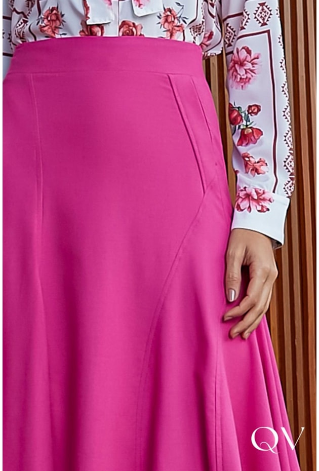 SAIA MAXI MIDI LINHO PINK - JANY PIM SAIA MAXI MIDI LINHO PINK - JANY PIM