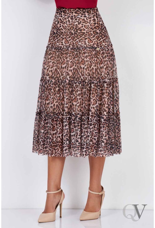 SAIA MIDI EM TULE ANIMAL PRINT - VIA TOLENTINO SAIA MIDI EM TULE ANIMAL PRINT - VIA TOLENTINO