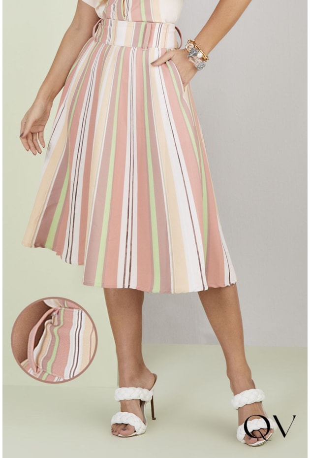 SAIA MIDI GODÊ ESTAMPA EXCLUSIVA - TITANIUM JEANS SAIA MIDI GODÊ ESTAMPA EXCLUSIVA - TITANIUM JEANS