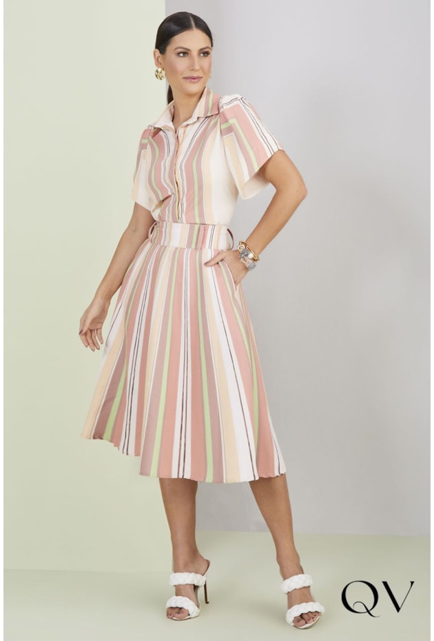 SAIA MIDI GODÊ ESTAMPA EXCLUSIVA - TITANIUM JEANS SAIA MIDI GODÊ ESTAMPA EXCLUSIVA - TITANIUM JEANS