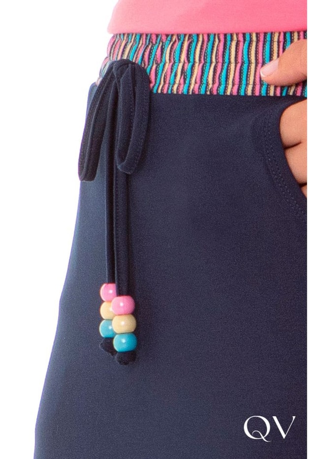 SAIA MOLETINHO COM CÓS LISTRADO AZUL MARINHO - HAPUK SAIA MOLETINHO COM CÓS LISTRADO AZUL MARINHO - HAPUK