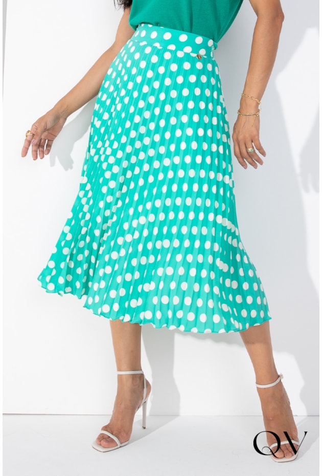 SAIA PLISSADA POÁ VERDE ÁGUA - LEKAZIS SAIA PLISSADA POÁ VERDE ÁGUA - LEKAZIS