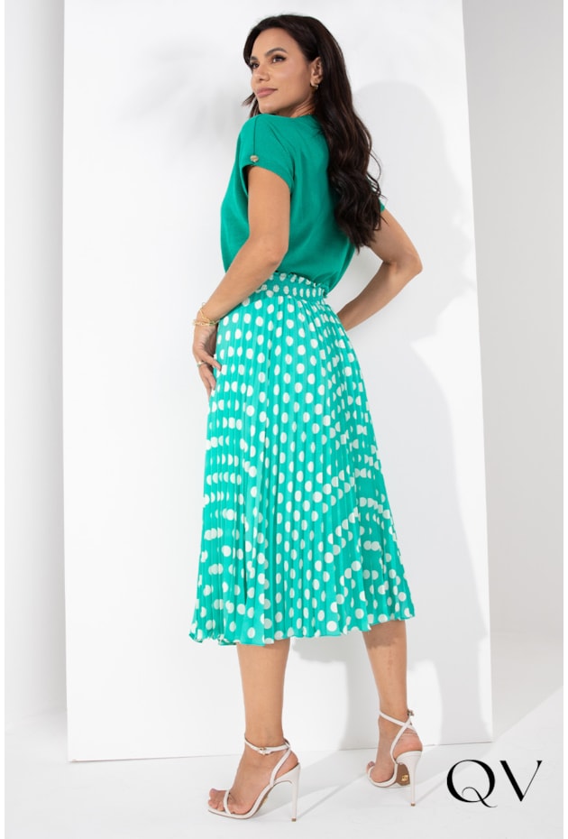 SAIA PLISSADA POÁ VERDE ÁGUA - LEKAZIS SAIA PLISSADA POÁ VERDE ÁGUA - LEKAZIS