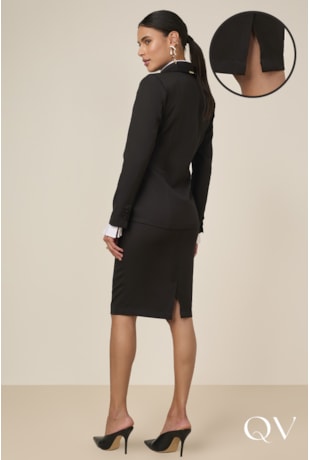 SAIA RETA DE ALFAIATARIA PRETO - TITANIUM JEANS SAIA RETA DE ALFAIATARIA PRETO - TITANIUM JEANS