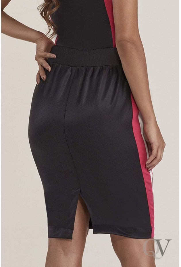 SAIA SARJA BICOLOR RECORTES PINK - TITANIUM JEANS SAIA SARJA BICOLOR RECORTES PINK - TITANIUM JEANS