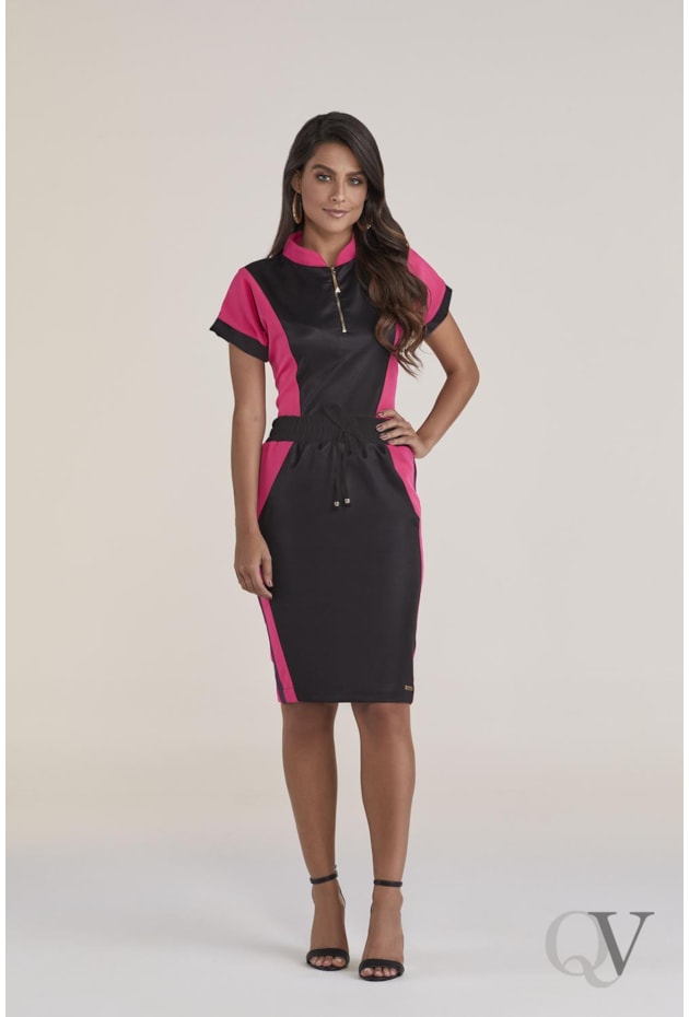 SAIA SARJA BICOLOR RECORTES PINK - TITANIUM JEANS SAIA SARJA BICOLOR RECORTES PINK - TITANIUM JEANS