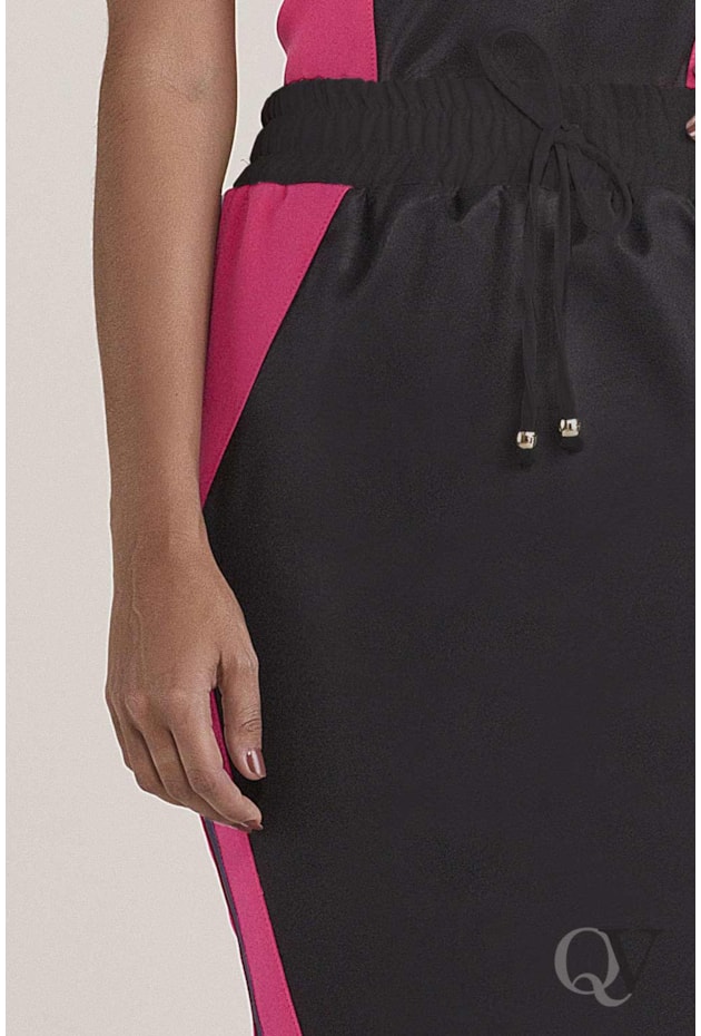 SAIA SARJA BICOLOR RECORTES PINK - TITANIUM JEANS SAIA SARJA BICOLOR RECORTES PINK - TITANIUM JEANS