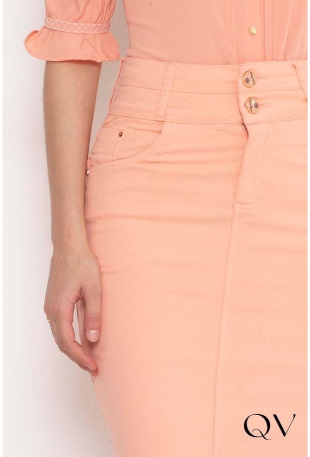 SAIA SARJA COLOR SALMÃO TRADICIONAL - LAURA ROSA SAIA SARJA COLOR SALMÃO TRADICIONAL - LAURA ROSA