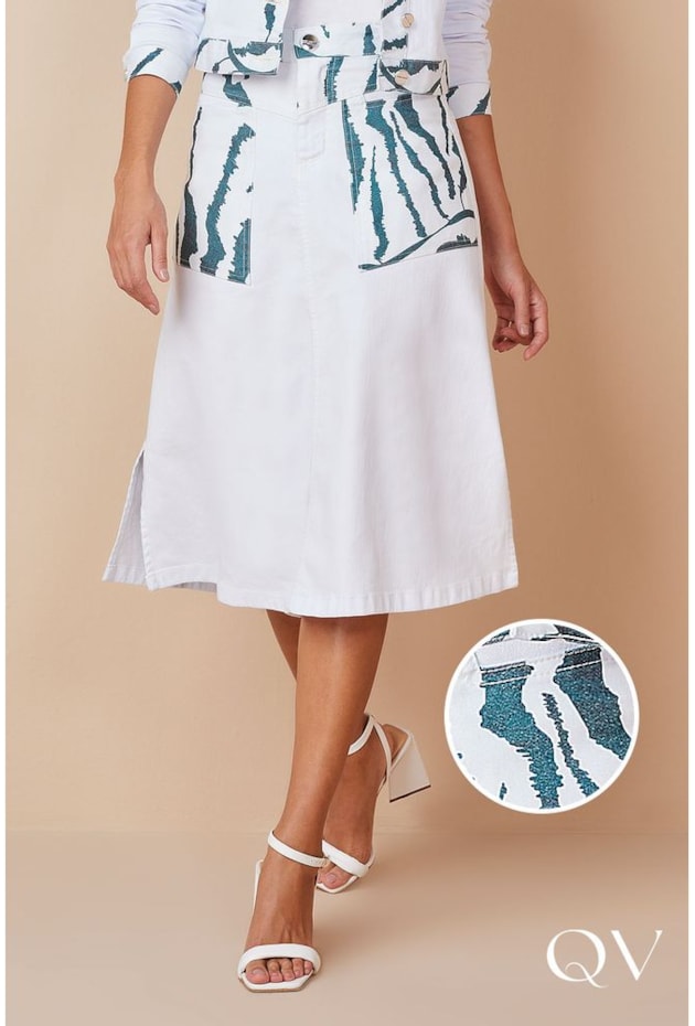 SAIA SARJA ESTAMPA EXCLUSIVA BRANCA - TITANIUM JEANS