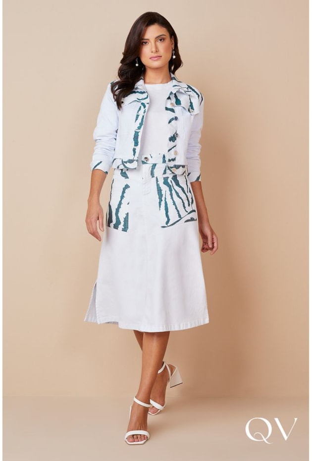 SAIA SARJA ESTAMPA EXCLUSIVA BRANCA - TITANIUM JEANS