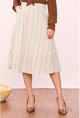 SAIA SEMI GODÊ EM ALGODÃO LISTRADO - TITANIUM JEANS