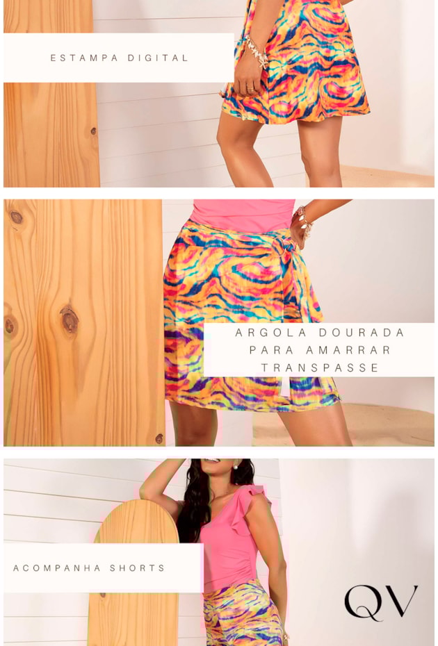 SAIA SHORTS COLORIDO - LEKAZIS SAIA SHORTS COLORIDO - LEKAZIS