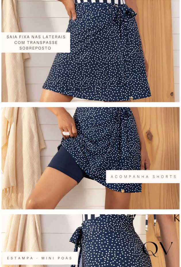 SAIA SHORTS POÁ MARINHO - LEKAZIS SAIA SHORTS POÁ MARINHO - LEKAZIS