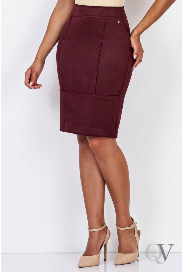 SAIA SUEDE RECORTES A FIO MARSALA - VIA TOLENTINO SAIA SUEDE RECORTES A FIO MARSALA - VIA TOLENTINO