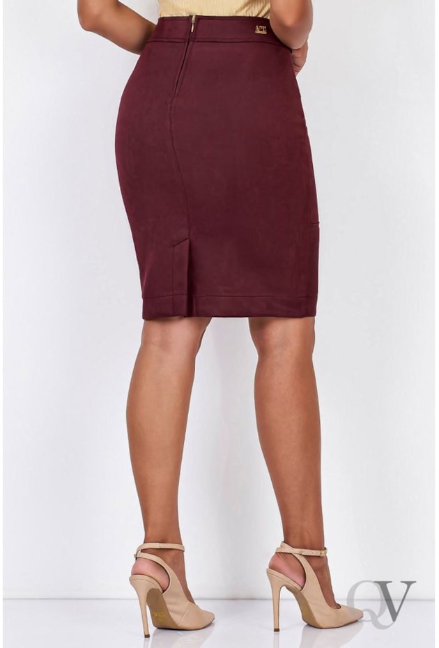 SAIA SUEDE RECORTES A FIO MARSALA - VIA TOLENTINO SAIA SUEDE RECORTES A FIO MARSALA - VIA TOLENTINO