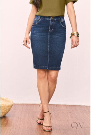 SAIA TRADICIONAL EM JEANS ESCURO - TITANIUM JEANS