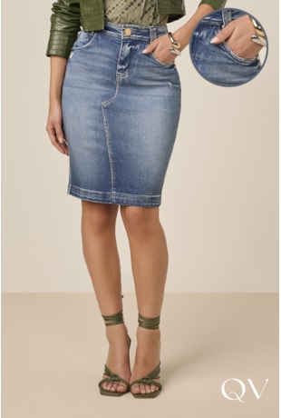 SAIA TRADICIONAL JEANS AZUL - TITANIUM JEANS SAIA TRADICIONAL JEANS AZUL - TITANIUM JEANS