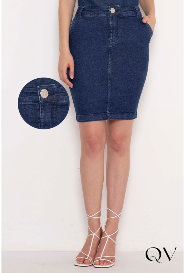 SAIA TRADICIONAL JEANS BOLSO FACA - LAURA ROSA SAIA TRADICIONAL JEANS BOLSO FACA - LAURA ROSA