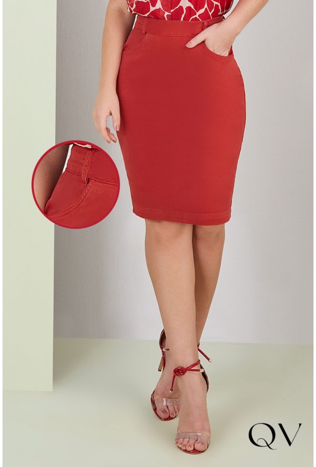 SAIA TRADICIONAL SARJA COLOR VERMELHO - TITANIUM JEANS