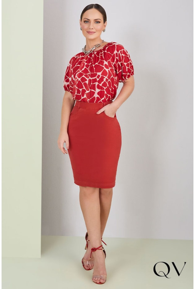 SAIA TRADICIONAL SARJA COLOR VERMELHO - TITANIUM JEANS