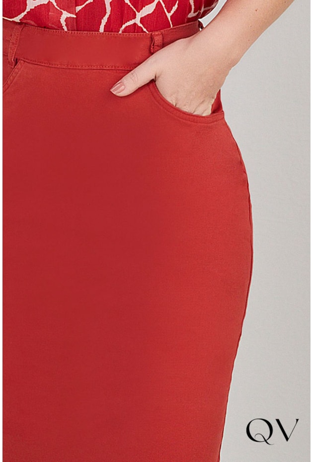SAIA TRADICIONAL SARJA COLOR VERMELHO - TITANIUM JEANS