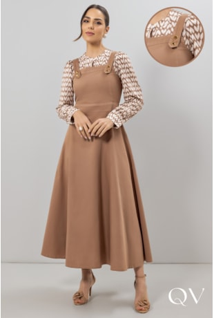 SALOPETE GODÊ EM SARJA COLLOR OCRE - LAURA ROSA