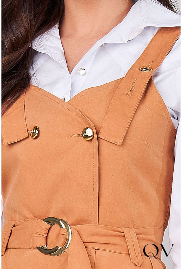 SALOPETE SARJA COLLOR COM TRANSPASSE - TITANIUM JEANS SALOPETE SARJA COLLOR COM TRANSPASSE - TITANIUM JEANS