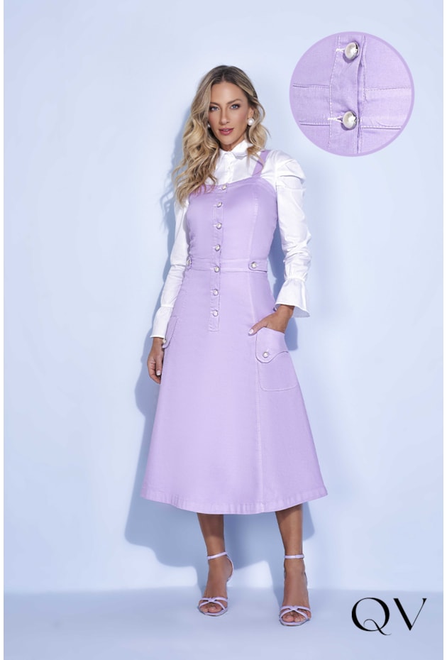 SALOPETE SARJA COLLOR LILÁS - TITANIUM JEANS SALOPETE SARJA COLLOR LILÁS - TITANIUM JEANS