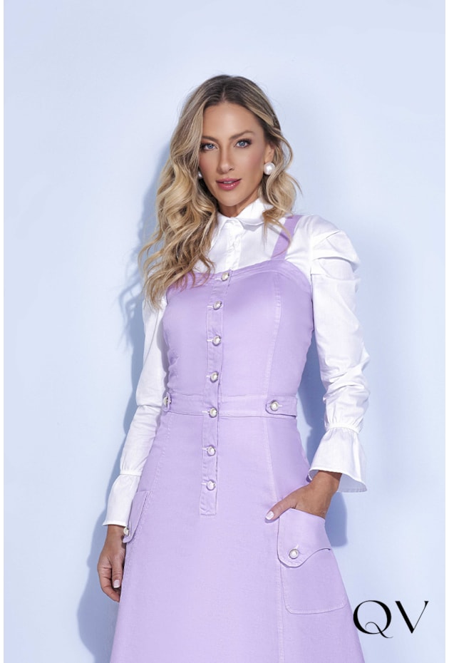 SALOPETE SARJA COLLOR LILÁS - TITANIUM JEANS SALOPETE SARJA COLLOR LILÁS - TITANIUM JEANS