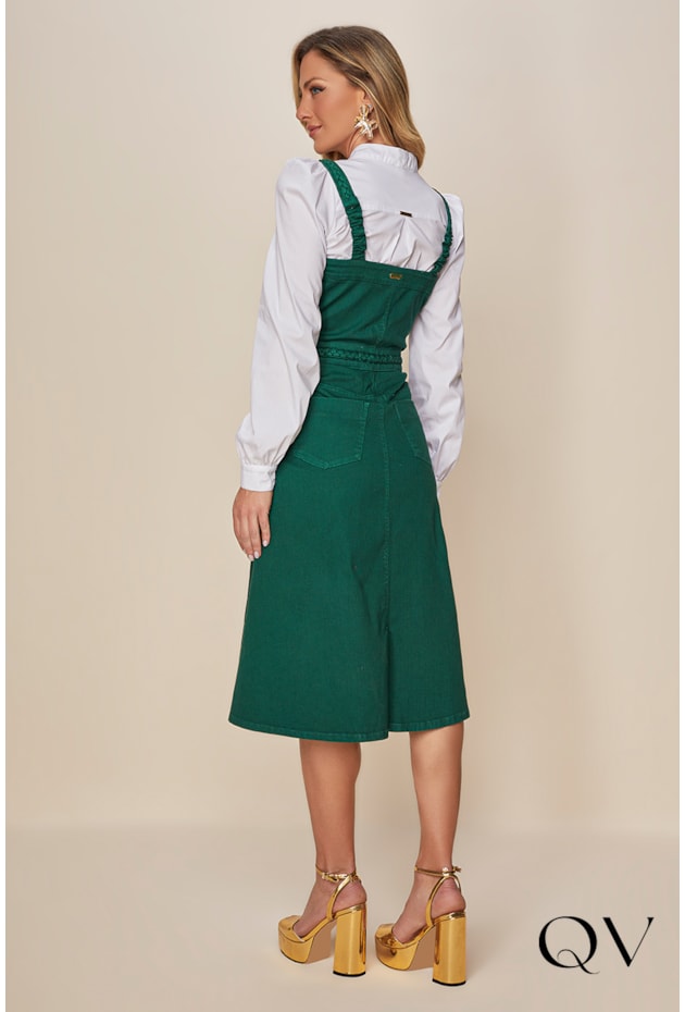 SALOPETE SARJA COLLOR VERDE - TITANIUM JEANS SALOPETE SARJA COLLOR VERDE - TITANIUM JEANS