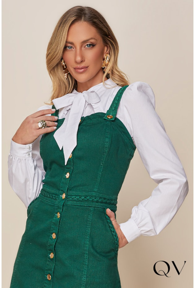 SALOPETE SARJA COLLOR VERDE - TITANIUM JEANS SALOPETE SARJA COLLOR VERDE - TITANIUM JEANS