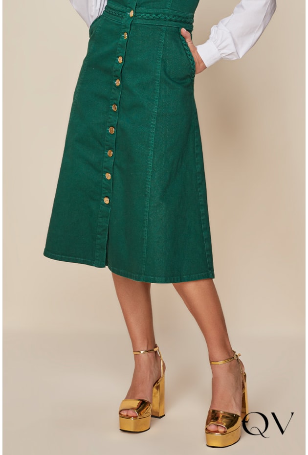 SALOPETE SARJA COLLOR VERDE - TITANIUM JEANS SALOPETE SARJA COLLOR VERDE - TITANIUM JEANS