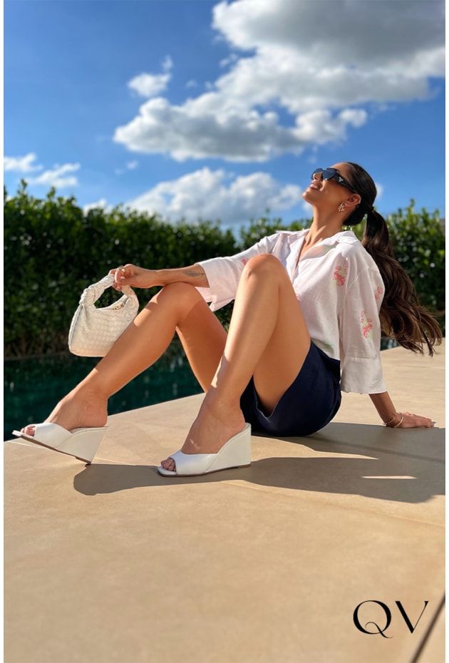 SHORT LINHO COM LAPELA MARINHO - LUZIA FAZZOLLI SHORT LINHO COM LAPELA MARINHO - LUZIA FAZZOLLI