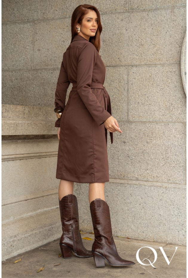 SOBRETUDO EM FENDI ALFAIATARIA MARROM - JANY PIM