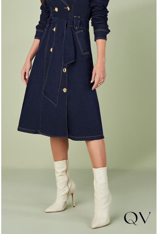 SOBRETUDO JEANS COM PESPONTOS MARINHO - TITANIUM JEANS SOBRETUDO JEANS COM PESPONTOS MARINHO - TITANIUM JEANS