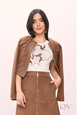 T-SHIRT COM ESTAMPA EM MALHA OFF WHITE - TITANIUM JEANS