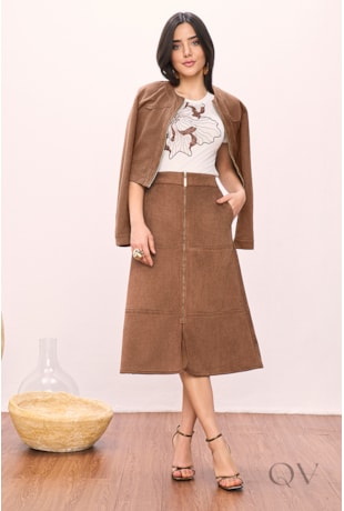 T-SHIRT COM ESTAMPA EM MALHA OFF WHITE - TITANIUM JEANS