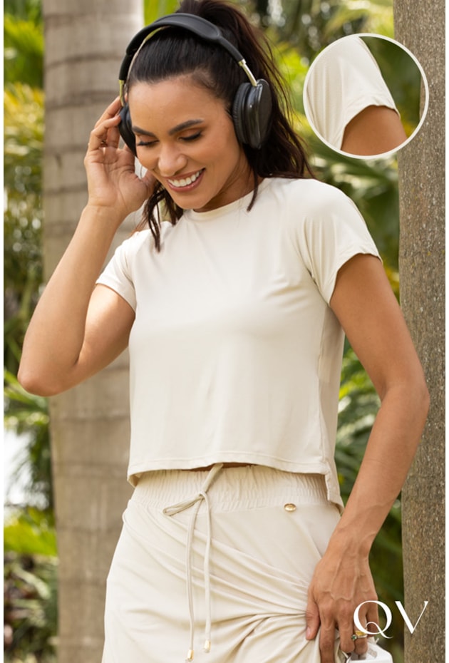 T-SHIRT CROPPED BASIC NUDE - LEKAZIS T-SHIRT CROPPED BASIC NUDE - LEKAZIS