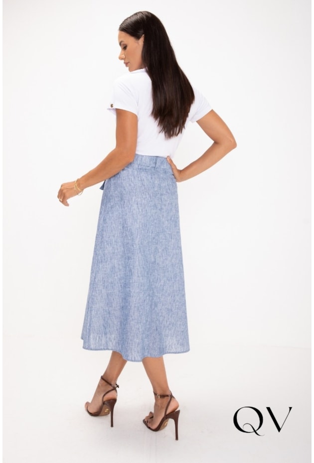 T-SHIRT EM VISCOLYCRA COM GOLA BRANCO - LEKAZIS T-SHIRT EM VISCOLYCRA COM GOLA BRANCO - LEKAZIS