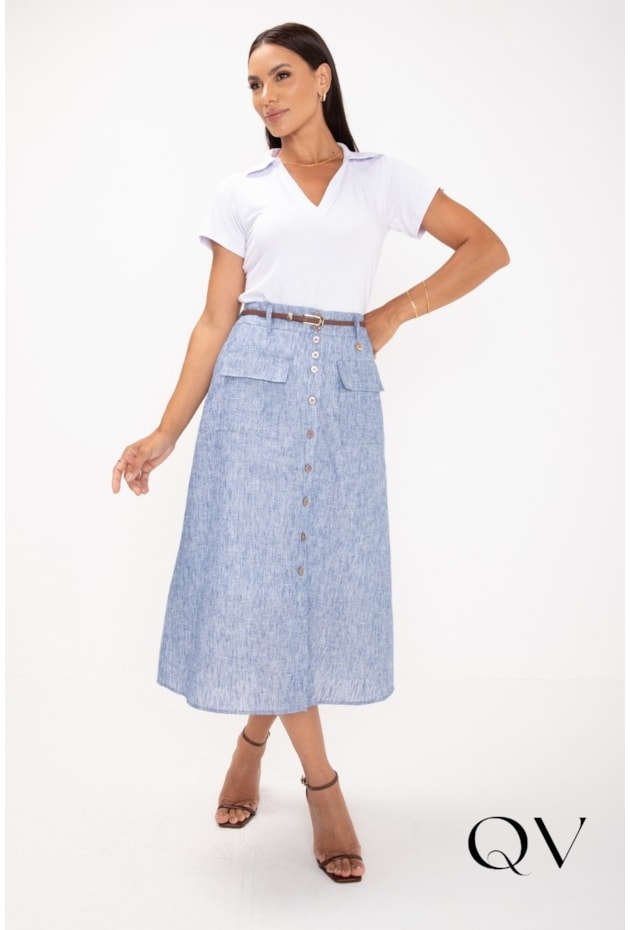 T-SHIRT EM VISCOLYCRA COM GOLA BRANCO - LEKAZIS T-SHIRT EM VISCOLYCRA COM GOLA BRANCO - LEKAZIS