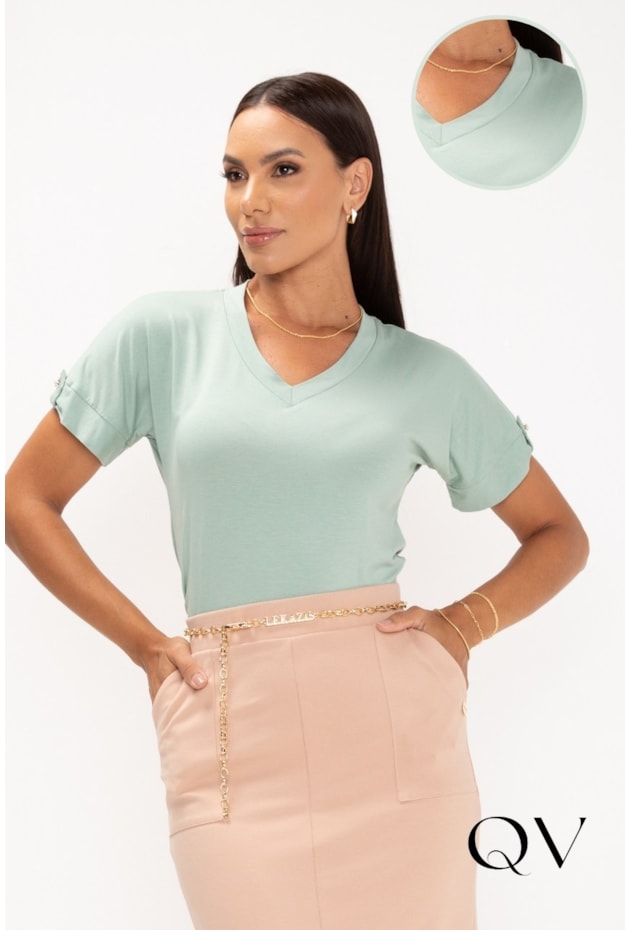 T-SHIRT EM VISCOLYCRA MANGA RAGLAN VERDE - LEKAZIS T-SHIRT EM VISCOLYCRA MANGA RAGLAN VERDE - LEKAZIS