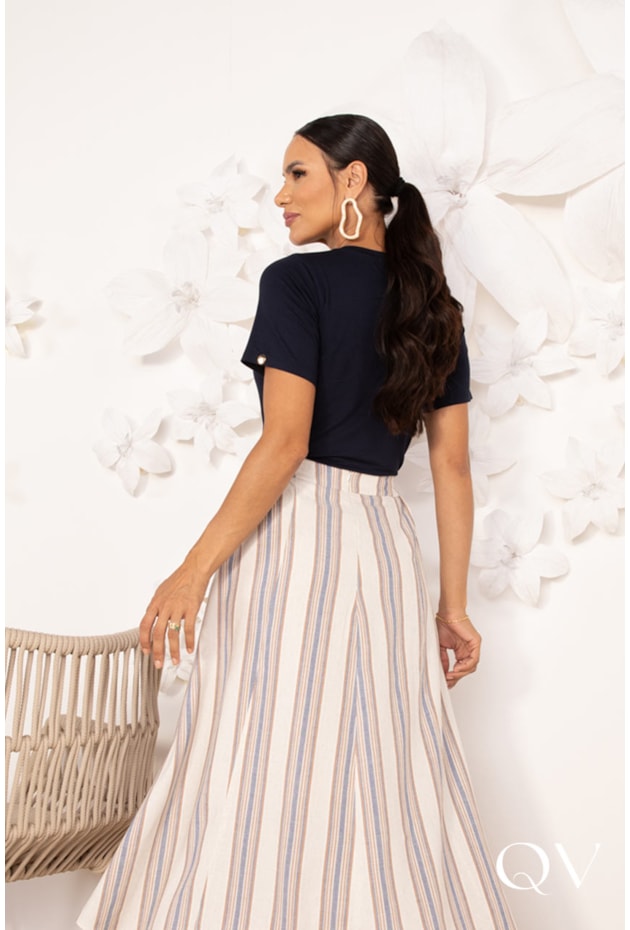 T-SHIRT EM VISCOLYCRA MARINHO - LEKAZIS T-SHIRT EM VISCOLYCRA MARINHO - LEKAZIS