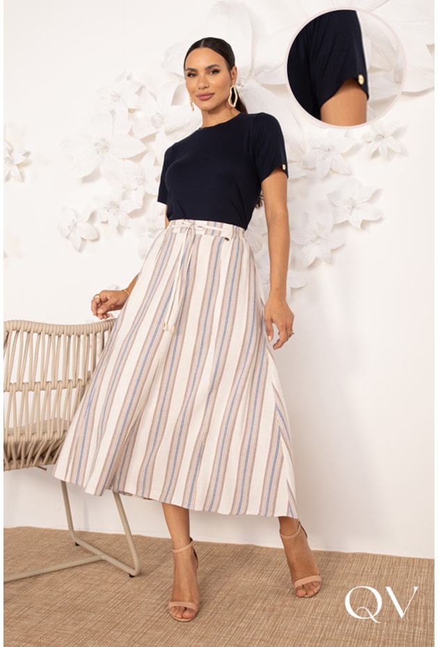 T-SHIRT EM VISCOLYCRA MARINHO - LEKAZIS T-SHIRT EM VISCOLYCRA MARINHO - LEKAZIS