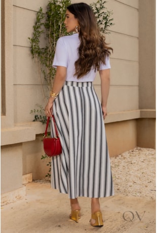 T-SHIRT ESTAMPA DE FLOR EM MALHA BRANCO - LUZIA FAZZOLLI