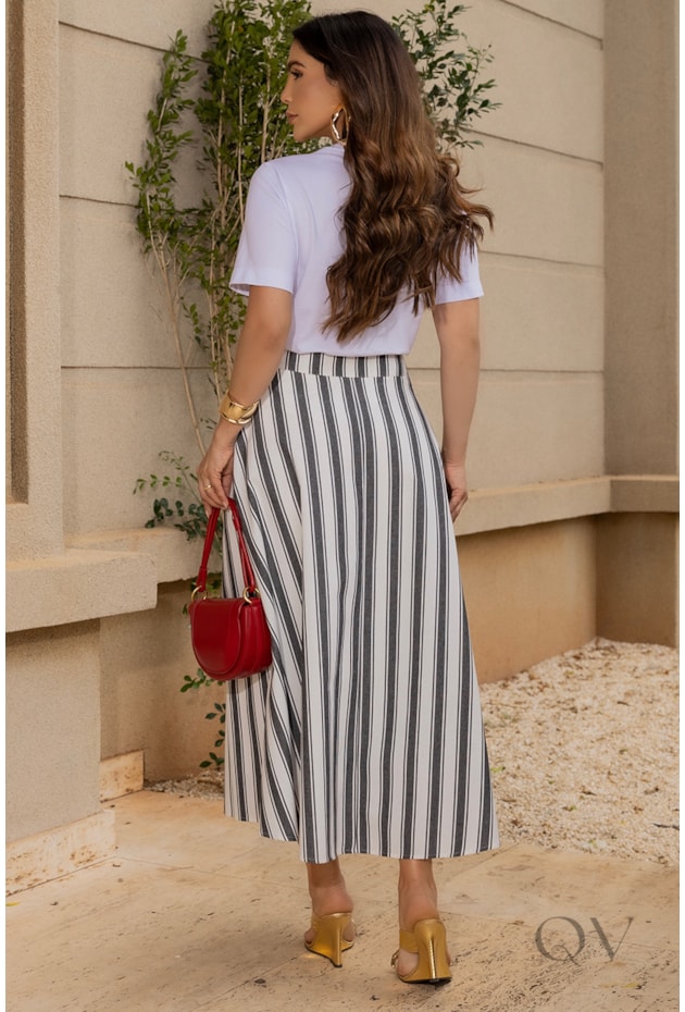 T-SHIRT ESTAMPA DE FLOR EM MALHA BRANCO - LUZIA FAZZOLLI