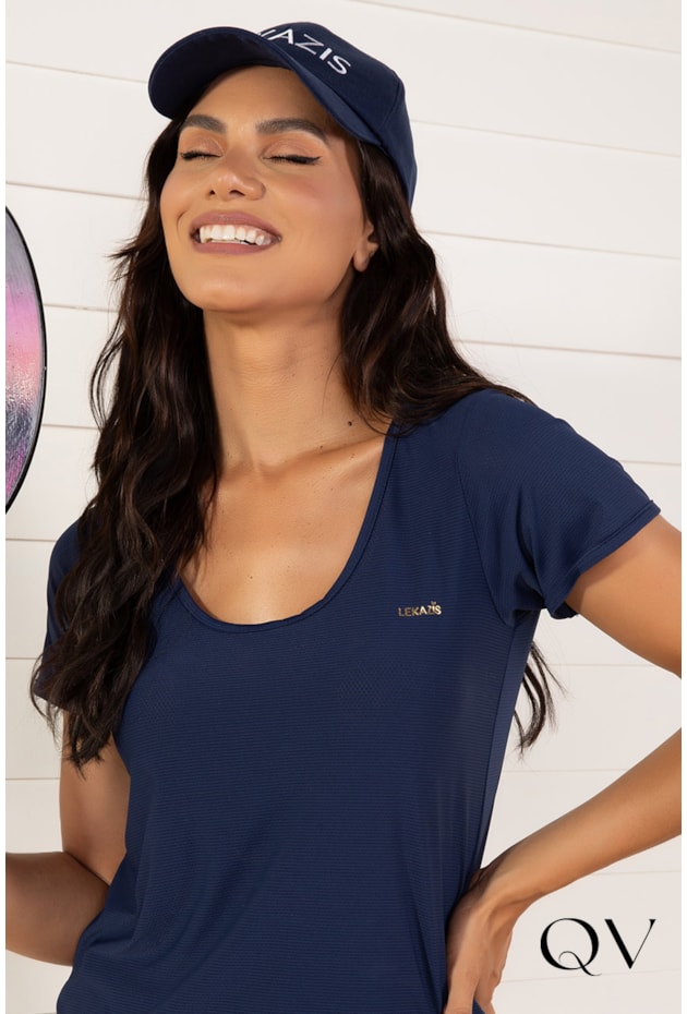T-SHIRT FITNESS MAXI MARINHO - LEKAZIS T-SHIRT FITNESS MAXI MARINHO - LEKAZIS