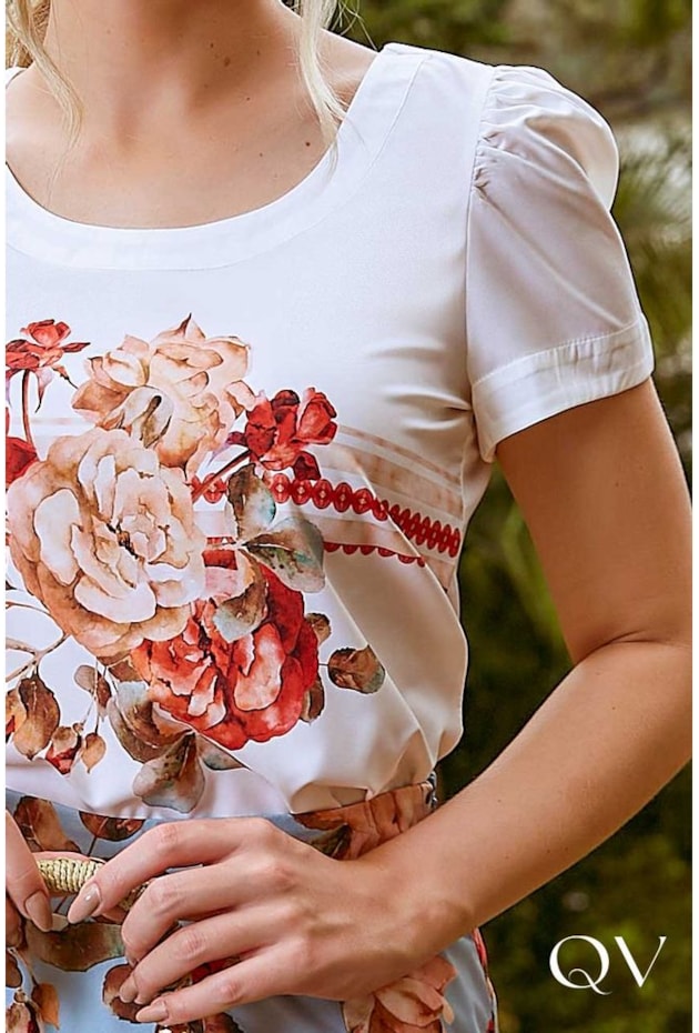 T-SHIRT FLORAL OFF WHITE - JANY PIM T-SHIRT FLORAL OFF WHITE - JANY PIM